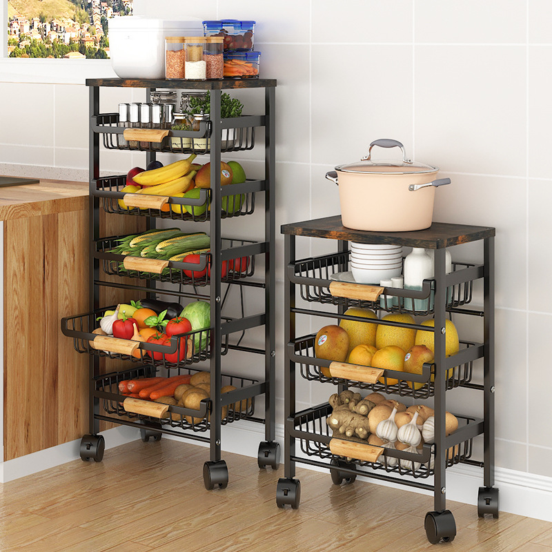 Cesta de frutas de alambre de  - Food Storage With Wheels reseña y precio