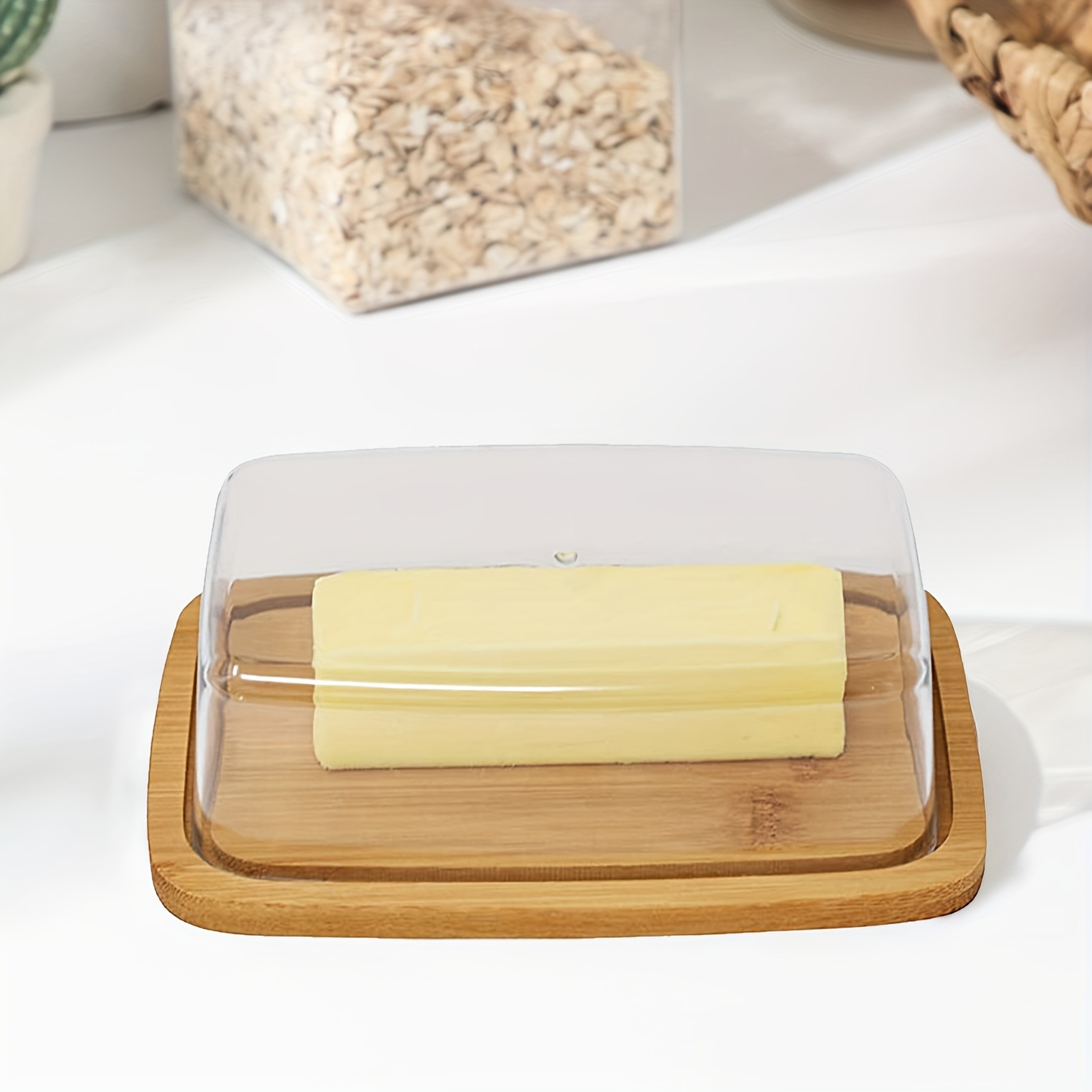 Plato Rectangular de bambú par - Food Storage Glass Box reseña y precio