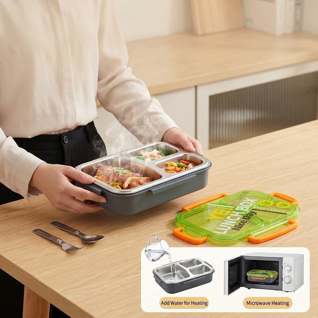 Lonchera Bento de Acero Inoxid - Food Storage With Dividers reseña y precio