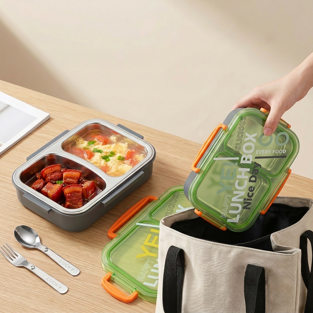 Lonchera Bento de Acero Inoxid - Food Storage With Dividers reseña y precio