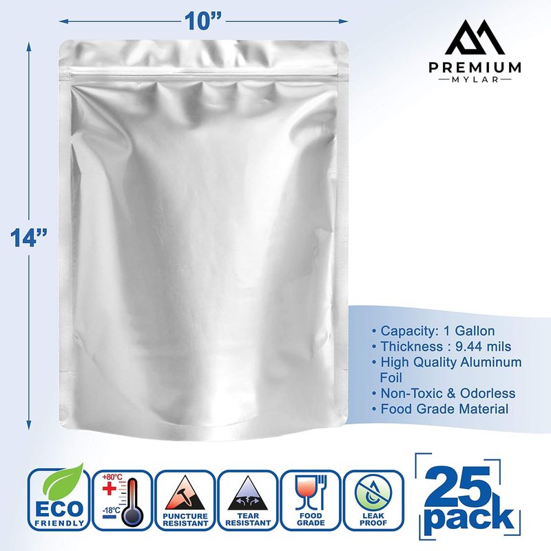 25 Bolsas de Mylar - Bolsas de - Food Storage Long Term reseña y precio