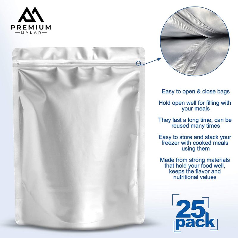 25 Bolsas de Mylar - Bolsas de - Food Storage Long Term reseña y precio