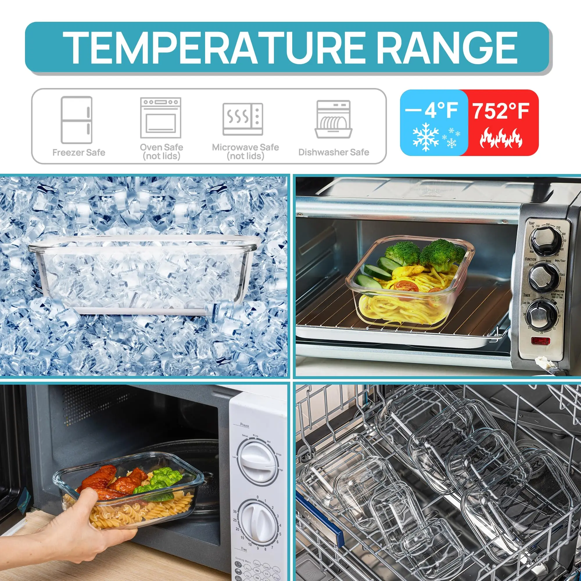 Fiambrera de vidrio, contenedo - Food Storage Glass Box reseña y precio