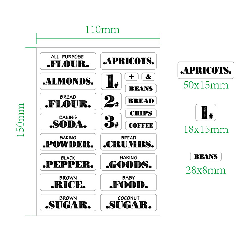 Pegatinas de cocina para condi - Food Storage Label reseña y precio