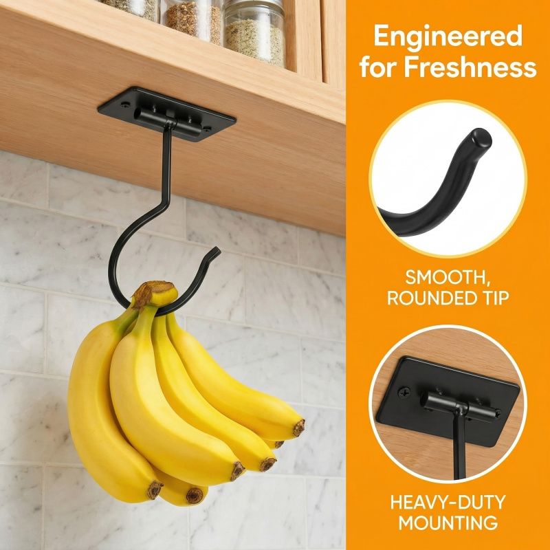Gancho Adhesivo de Metal Negro - Food Storage In Cabinets reseña y precio