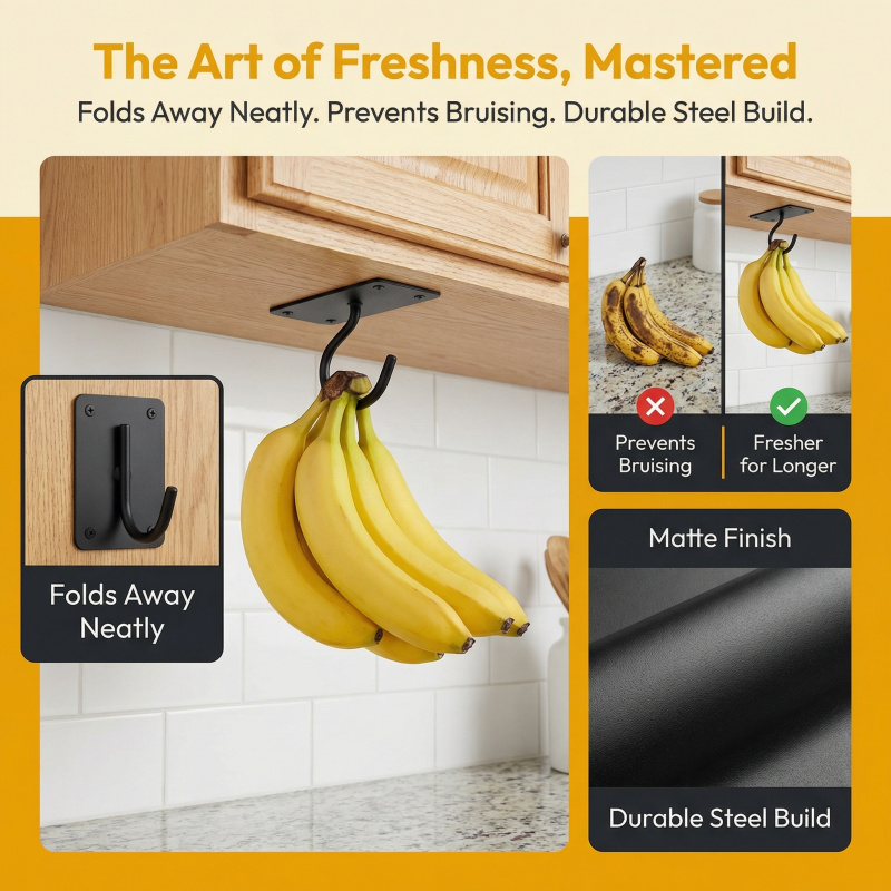 Gancho Adhesivo de Metal Negro - Food Storage In Cabinets reseña y precio