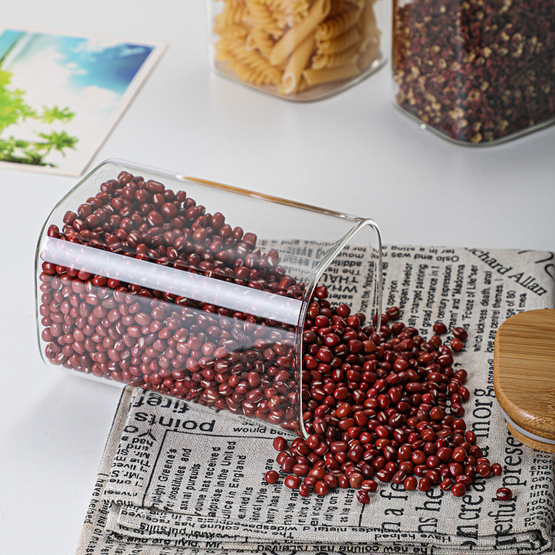 Latas de vidrio de bambú trans - Food Storage Glass Box reseña y precio