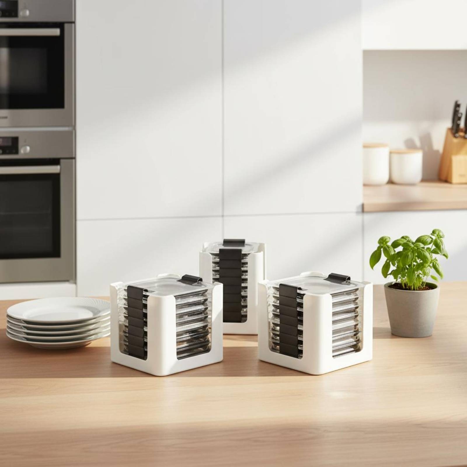 Organizador de tapas de recipi - Food Storage Plastic Containers With Lids reseña y precio